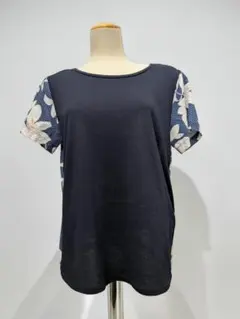 Paul Smith BLACK 異素材切替 Tシャツ カットソー M ネイビーのサムネイル
