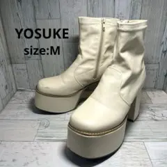 ヨースケ YOSUKE ブーツ 厚底 ショートブーツ アイボリー レディース Mのサムネイル