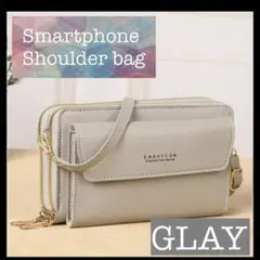 スマホショルダーバッグ グレー