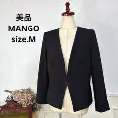 美品　MANGO ノーカラー　ブラック　ジャケットのサムネイル