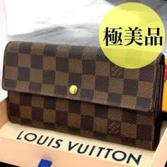 極美品✨️ルイヴィトン　ダミエ　エベヌ　サラ　長財布　カード６枚　折り財布　財布