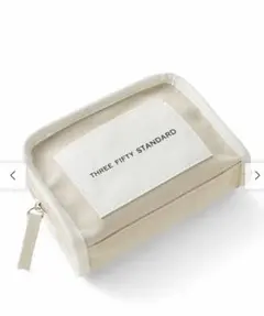 キャンバス地のパイピングポーチ〈ホワイト〉