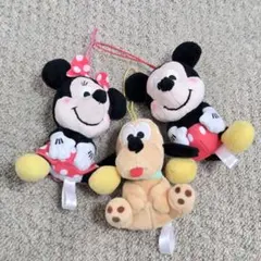 ディズニー むにゃすやマスコット ミッキー、ミニー、プルート3点 まとめプライズ
