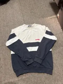 XLARGE ストライプ トレーナー L ホワイト/ネイビー