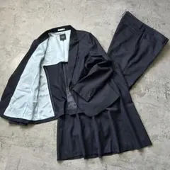 極美品 ストライプ 17号 洗える 3点セット ストライプ スーツ 人気ネイビー