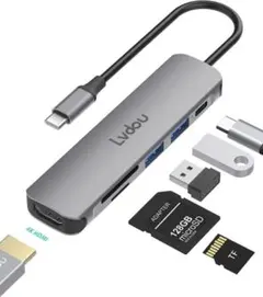 Lvdou 6 in 1 USB-C ハブ アダプタ