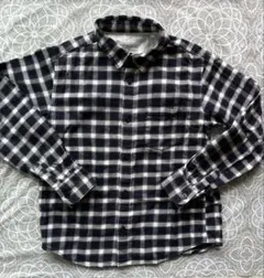 無印　両面起毛フランネル長袖シャツ140