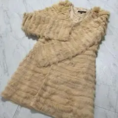 【ラビットファー】rienda リエンダ ファーコート ベージュ　S