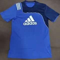 adidas 青 ストライプ シャツ