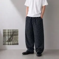 00s NAUTICA チェック柄 イージーパンツ ネルパンツ ブラック