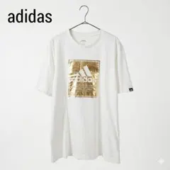 adidas アディダス ゴールドフォイル ボックスロゴ Tシャツ 白 Lのサムネイル