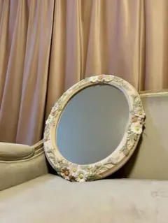 イタリア　鏡　ミラー　陶器製