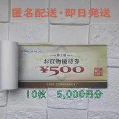 ヤマダ電機　株主優待券　５,０００円分【匿名・即日発送】