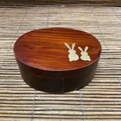 訳あり特価品！小判わっぱ弁当箱　漆塗り　うさぎのサムネイル