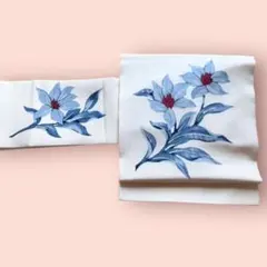 アンティーク 塩瀬の名古屋帯　正絹抽象花模様