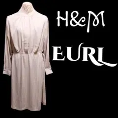 H&Mストライプ柄シャツワンピースEURL中古品15-17号