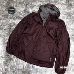 【美品】ユニクロ バーガンディ リバーシブルナイロンジャケット フード付きL
