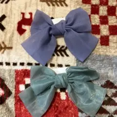 期間限定値下げ新品未使用品美品シフォンリボンヘアアクセサリー 2個セット