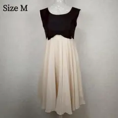 ストロベリーフィールズ リボン 切替ワンピース バイカラー 日本製 美品