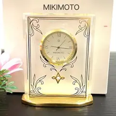 MIKIMOTO パール付き　ミニクオーツクロック　スクウェア