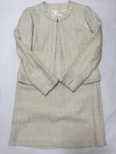 ツイード ワンピーススーツ　セレモニー　アイボリー　13号