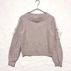 ★マジェスティックレゴン リブニット リボン ピンク M ガーリー⁠ 大人可愛いのサムネイル