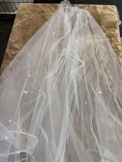 《マ様専用》パール付きホワイトチュールウェディングベール