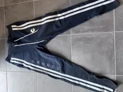 CRONOS ネイビー スウェットパンツ ストライプ