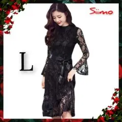 Siimo 黒 レース ワンピース Lサイズ