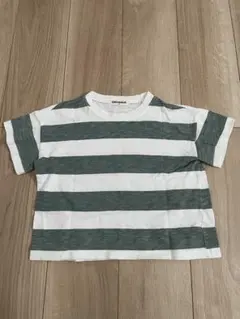 ジェモー　子供服　Tシャツ 100 ボーダー　緑のサムネイル