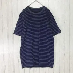 ユニクロ　メンズ半袖Tシャツ　ネイビー【L】クルーネック　大きめ
