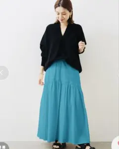 JOURNAL STANDARD シュリンクコットンギャザースカート ブルー