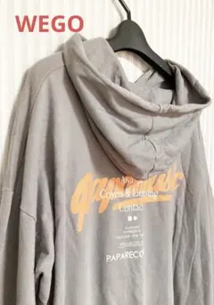 WEGO グレー フード付き オーバーサイズ パーカー 重ね着風パーカー