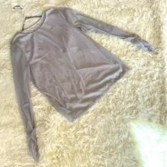 美品グレー 長袖 トップス 薄手　サイズS1