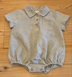 美品】MONBEBE ギンガムチェック ロンパース Sのサムネイル