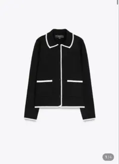 ZARA コントラストパイピングニットカーディガンのサムネイル