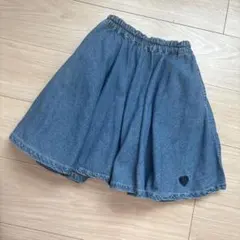 リセマインデニムスカート ハート刺繍140のサムネイル