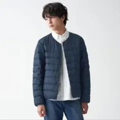 ノーカラー ダウンジャケット