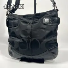 COACH ショルダーバッグ　ブラック　キャンバス