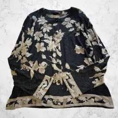 美品✨　LEONARD レオナール　カーディガン　花柄　総柄　ラメ　40サイズのサムネイル