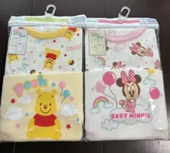 ディズニープーさん・ミニーマウス肌着2枚セット 80cm 綿100% 半袖