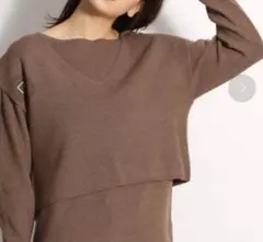 niko and... ベストニットアンサンブル　ブラウン　L　セットアップ