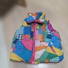 パッチワークデザイン ノースリーブベスト