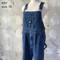 KEYキー　デニムオーバーオール　レディース古着