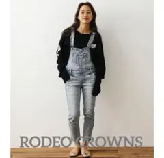 RODEO CROWNS ロデオクラウンズライトブルー デニム サロペット