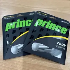 【パッケージ2張】prince TOUR XX SPIN 16 ブラック 16