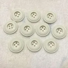 ② ホワイト 4穴 ボタン 10個セット 20mm