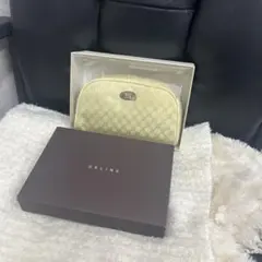 CELINE クリーム色 ロゴポーチ
