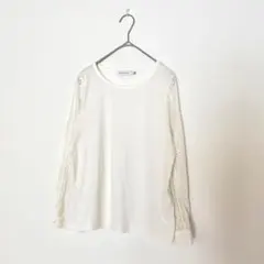 セブンデイズサンデー トップス カットソー 長袖 白 レース クルーネック