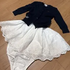 baby GAP ホワイトワンピース ラルフローレンネイビーカーディガンセット